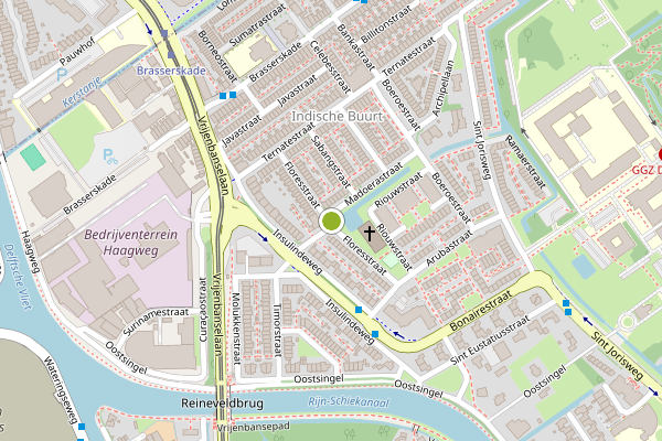 Ambulance-melding op Floresstraat, Delft op 27 juli, kaart-overzicht
