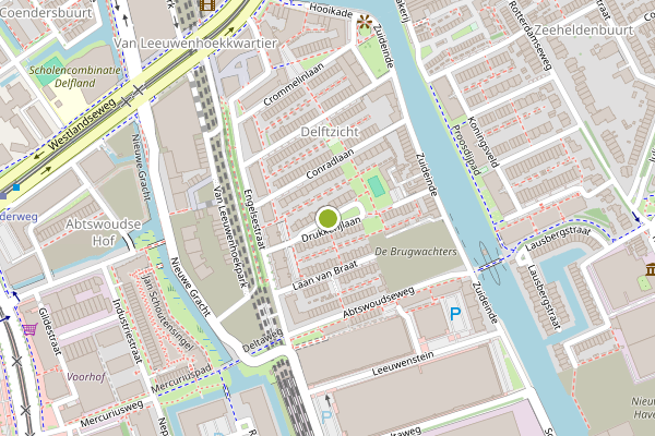 Ambulance-melding op Drukkerijlaan, Delft op 17 mei, kaart-overzicht