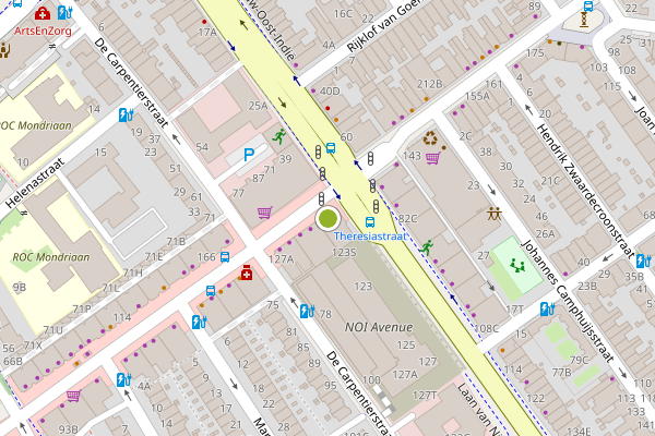 Ambulance-melding op Theresiastraat, Den Haag op 17 mei, kaart-overzicht