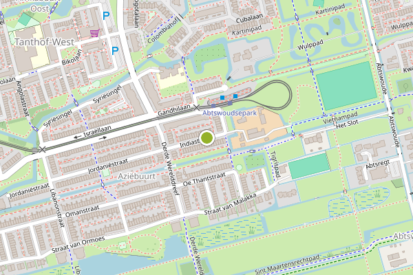 Ambulance-melding op Indiastraat, Delft op 28 juli, kaart-overzicht