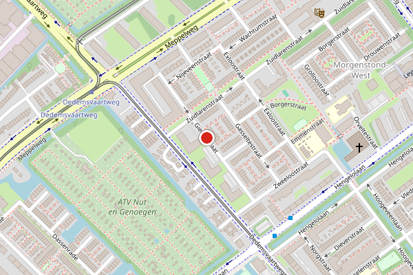 Brandweer-melding op Gietenstraat, Den Haag op 28 juli, kaart-overzicht