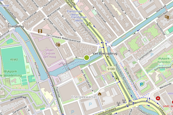 Ambulance-melding op Kleine Veenkade, Den Haag op 28 juli, kaart-overzicht