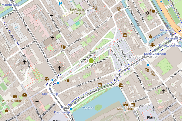 Ambulance-melding op Lange Voorhout, Den Haag op 28 juli, kaart-overzicht