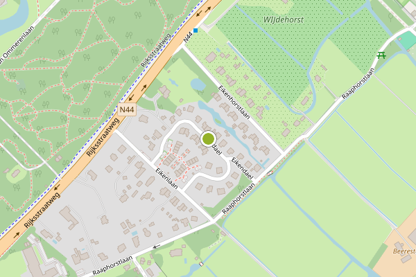 Ambulance-melding op Eikendael, Wassenaar op 28 juli, kaart-overzicht
