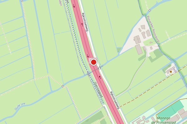 Brandweer-melding op A13 Li, Delft op 28 juli, kaart-overzicht