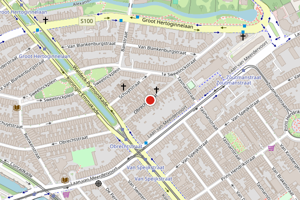 Brandweer-melding op Obrechtstraat, Den Haag op 28 juli, kaart-overzicht