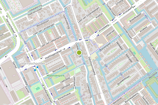 Ambulance-melding op Lookwatering, Delft op 28 juli, kaart-overzicht