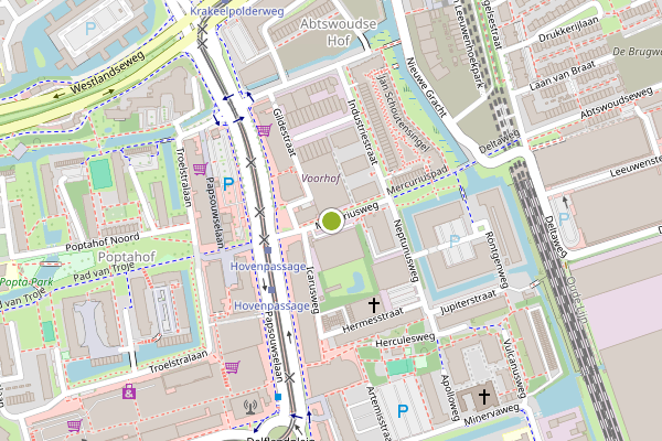 Ambulance-melding op Mercuriusweg, Delft op 28 juli, kaart-overzicht