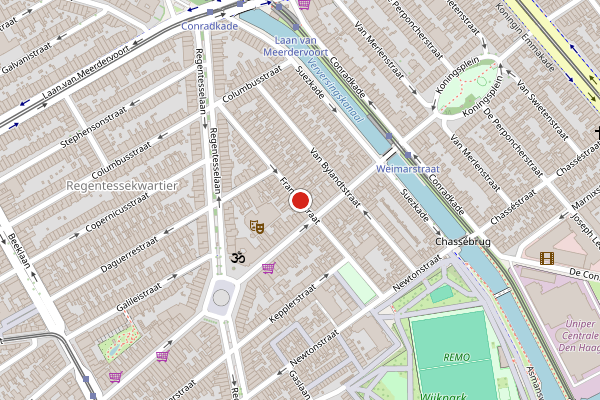 Brandweer-melding op Franklinstraat, Den Haag op 17 mei, kaart-overzicht