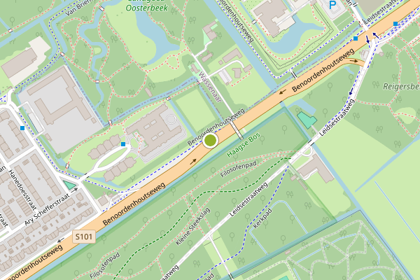 Ambulance-melding op Benoordenhoutseweg, Den Haag op 17 mei, kaart-overzicht