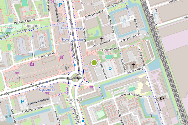 Ambulance-melding op Artemisstraat, Delft op 29 juli, kaart-overzicht