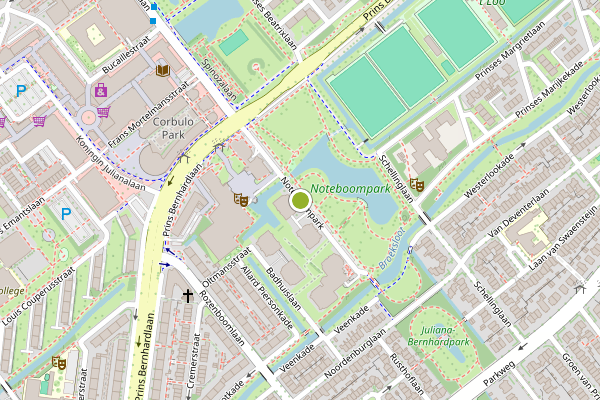 Ambulance-melding op Noteboompark, Voorburg op 29 juli, kaart-overzicht