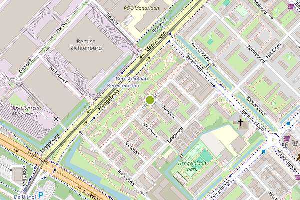 Ambulance-melding op Hoogveen, Den Haag op 29 juli, kaart-overzicht