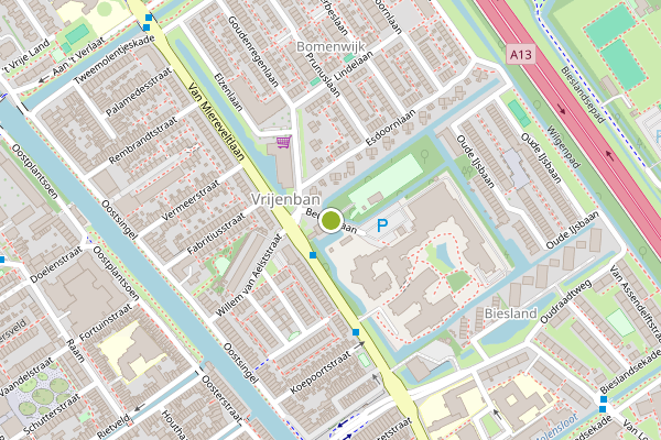 Ambulance-melding op Beukenlaan, Delft op 29 juli, kaart-overzicht