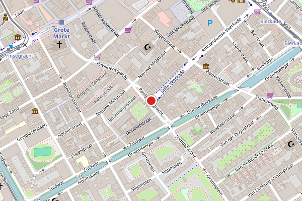 Brandweer-melding op Paviljoensgracht, Den Haag op 29 juli, kaart-overzicht