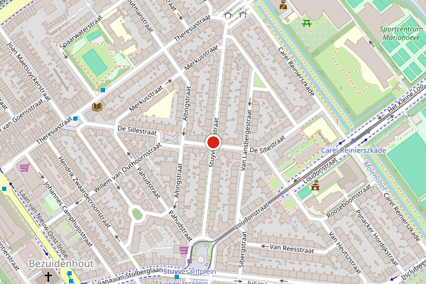 Brandweer-melding op Stuyvesantstraat, Den Haag op 29 juli, kaart-overzicht