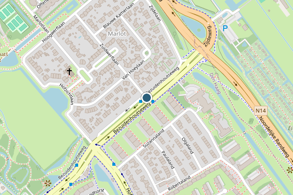 Politie-melding op Bezuidenhoutseweg, Den Haag op 29 juli, kaart-overzicht