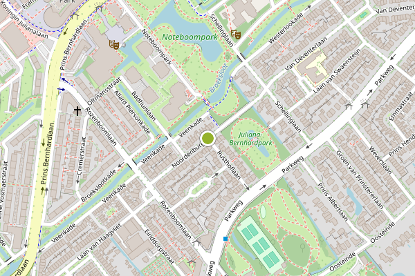 Ambulance-melding op Noordenburglaan, Voorburg op 30 juli, kaart-overzicht