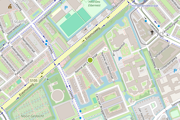 Ambulance-melding op Nannie van Wehlstraat, Den Haag op 30 juli, kaart-overzicht