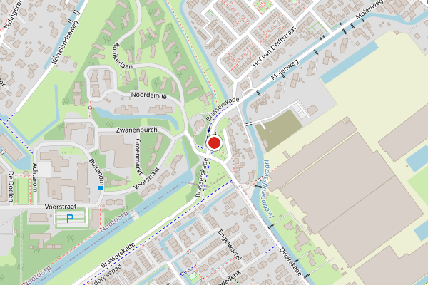 Brandweer-melding op Brasserskade, Nootdorp op 30 juli, kaart-overzicht