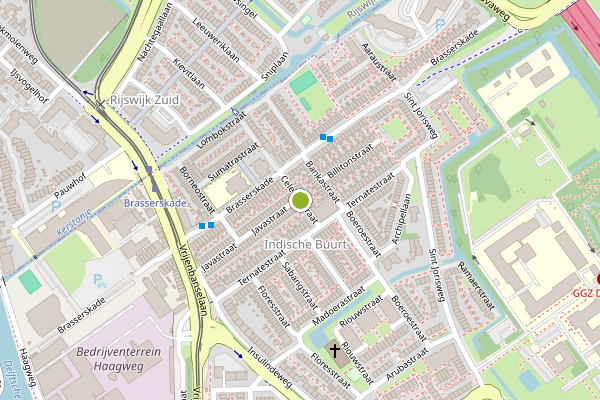 Ambulance-melding op Celebesstraat, Delft op 30 juli, kaart-overzicht