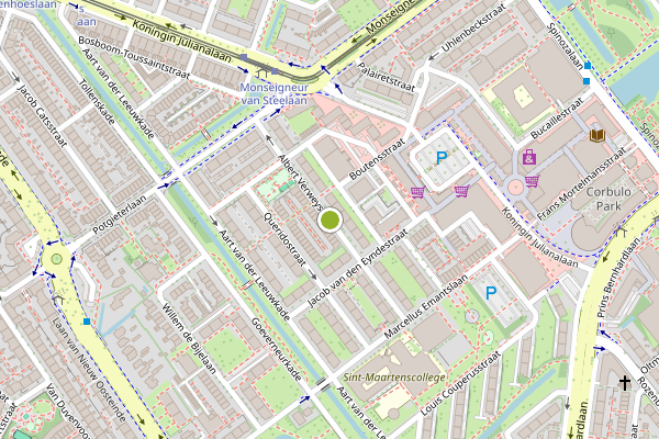 Ambulance-melding op Albert Verweystraat, Voorburg op 30 juli, kaart-overzicht