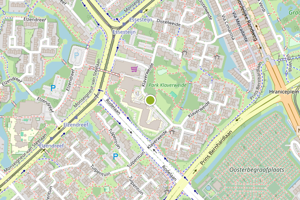 Ambulance-melding op Klaverweide, Voorburg op 30 juli, kaart-overzicht