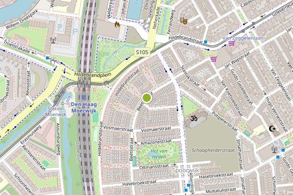 Ambulance-melding op Beetsstraat, Den Haag op 30 juli, kaart-overzicht