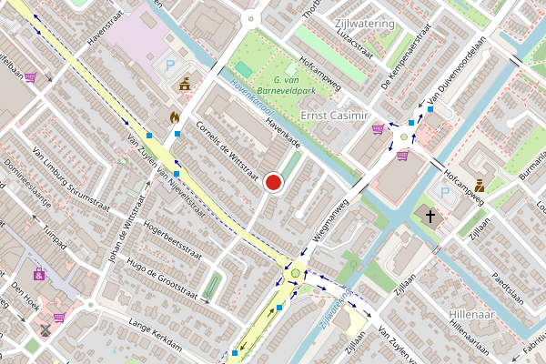 Brandweer-melding op Adriaan Pauwstraat, Wassenaar op 30 juli, kaart-overzicht