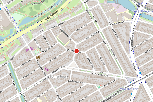 Brandweer-melding op Populierstraat, Den Haag op 30 juli, kaart-overzicht