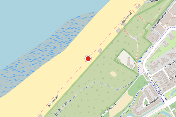 Brandweer-melding op Strand Zuid, Den Haag op 30 juli, kaart-overzicht