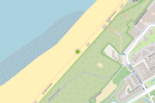 Ambulance-melding op Strand Zuid, Den Haag op 30 juli, kaart-overzicht