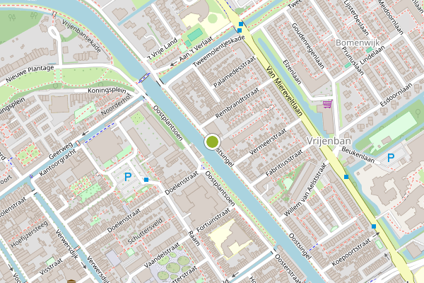 Ambulance-melding op Oostsingel, Delft op 31 juli, kaart-overzicht