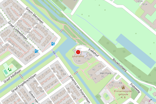 Brandweer-melding op Frekehof, Leidschendam op 18 mei, kaart-overzicht