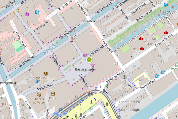 Ambulance-melding op Bastiaansplein, Delft op 18 mei, kaart-overzicht
