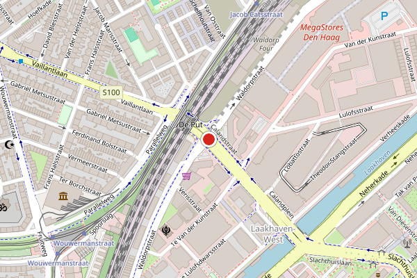 Brandweer-melding op Waldorpstraat, Den Haag op 18 mei, kaart-overzicht