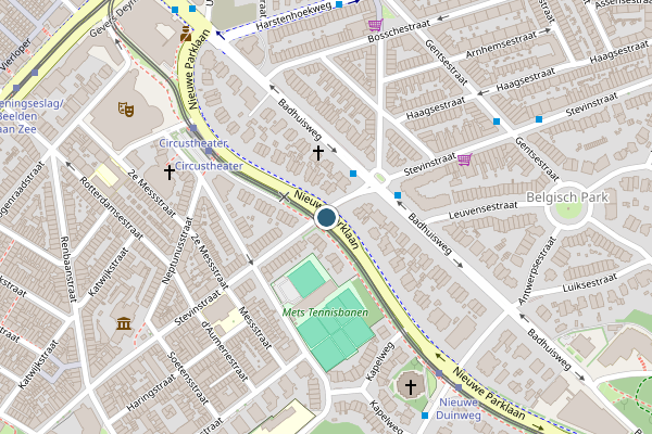 Politie-melding op Nieuwe Parklaan, Den Haag op 18 mei, kaart-overzicht