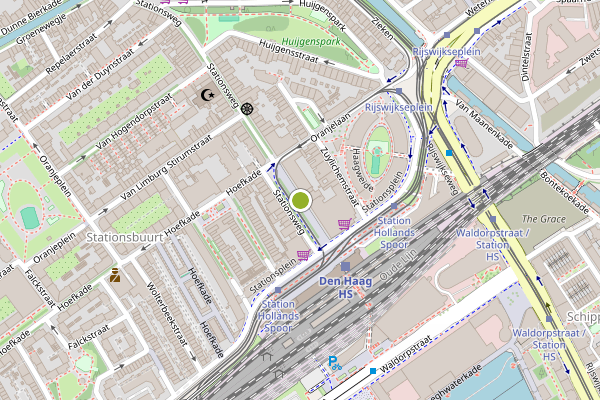 Ambulance-melding op Stationsweg, Den Haag op 18 mei, kaart-overzicht