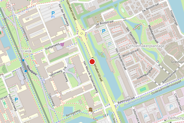 Brandweer-melding op Schoemakerstraat, Delft op 31 juli, kaart-overzicht