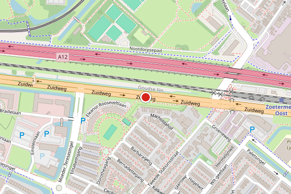 Brandweer-melding op Zuidweg, Zoetermeer op 31 juli, kaart-overzicht