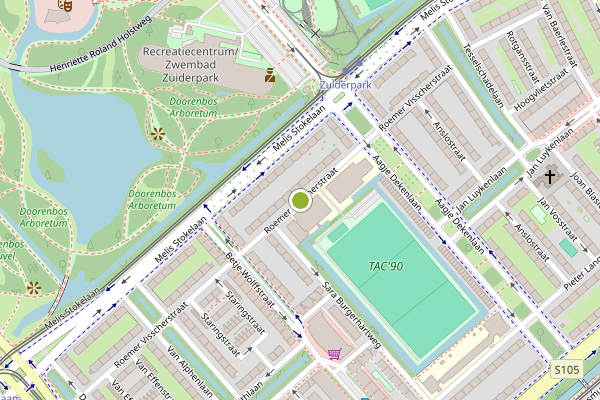 Ambulance-melding op Roemer Visscherstraat, Den Haag op 31 juli, kaart-overzicht