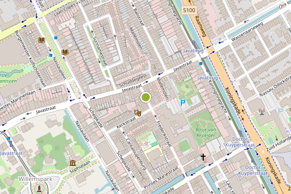 Ambulance-melding op Frederikstraat, Den Haag op 31 juli, kaart-overzicht