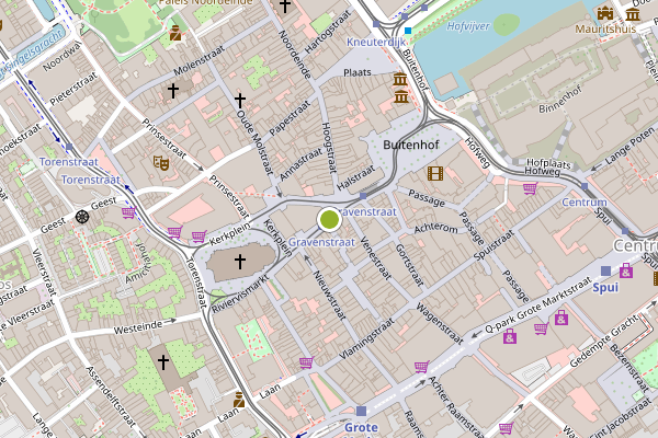 Ambulance-melding op Dagelijkse Groenmarkt, Den Haag op 31 juli, kaart-overzicht