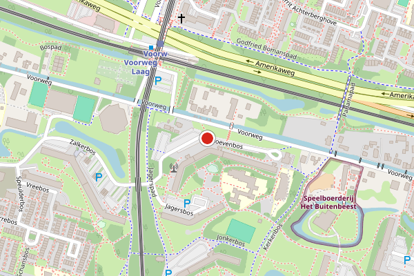 Brandweer-melding op Hoevenbos, Zoetermeer op 31 juli, kaart-overzicht