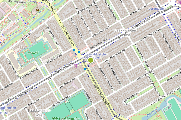 Ambulance-melding op Jonckbloetplein, Den Haag op 18 mei, kaart-overzicht