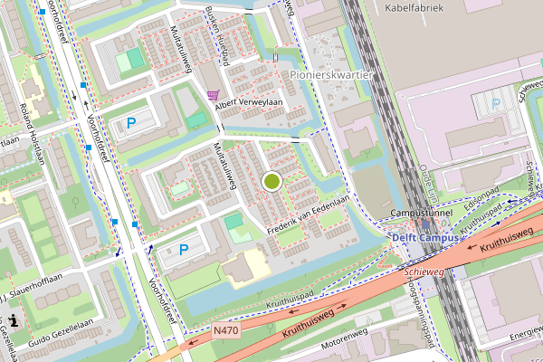 Ambulance-melding op Willem Kloospad, Delft op 31 juli, kaart-overzicht