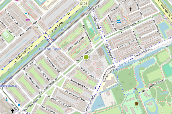 Ambulance-melding op Westhovenplein, Den Haag op 31 juli, kaart-overzicht