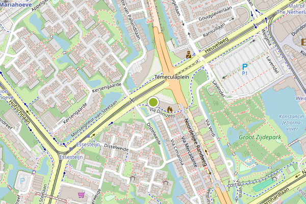 Ambulance-melding op Via Donizetti, Voorburg op 31 juli, kaart-overzicht