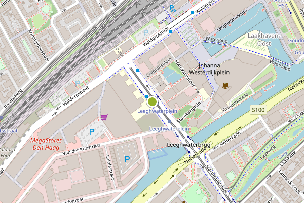 Ambulance-melding op Leeghwaterplein, Den Haag op 18 mei, kaart-overzicht