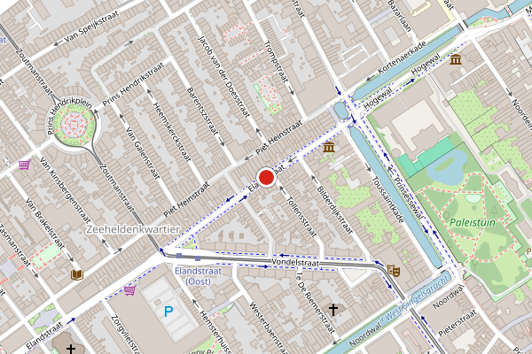 Brandweer-melding op Elandstraat, Den Haag op 1 augustus, kaart-overzicht